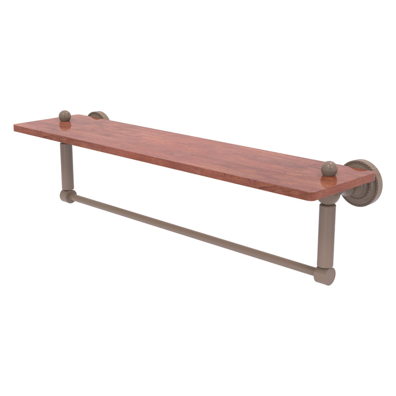 Dottingham Collection Solid IPE Ironwood Shelf with Integrated Towel Bar