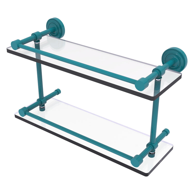 Dottingham Collection Double Glass Shelf with Gallery Rail