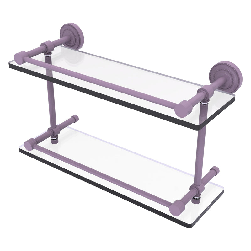 Dottingham Collection Double Glass Shelf with Gallery Rail