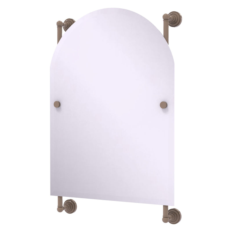 Dottingham Collection Arched Top Frameless Rail Mounted Mirror