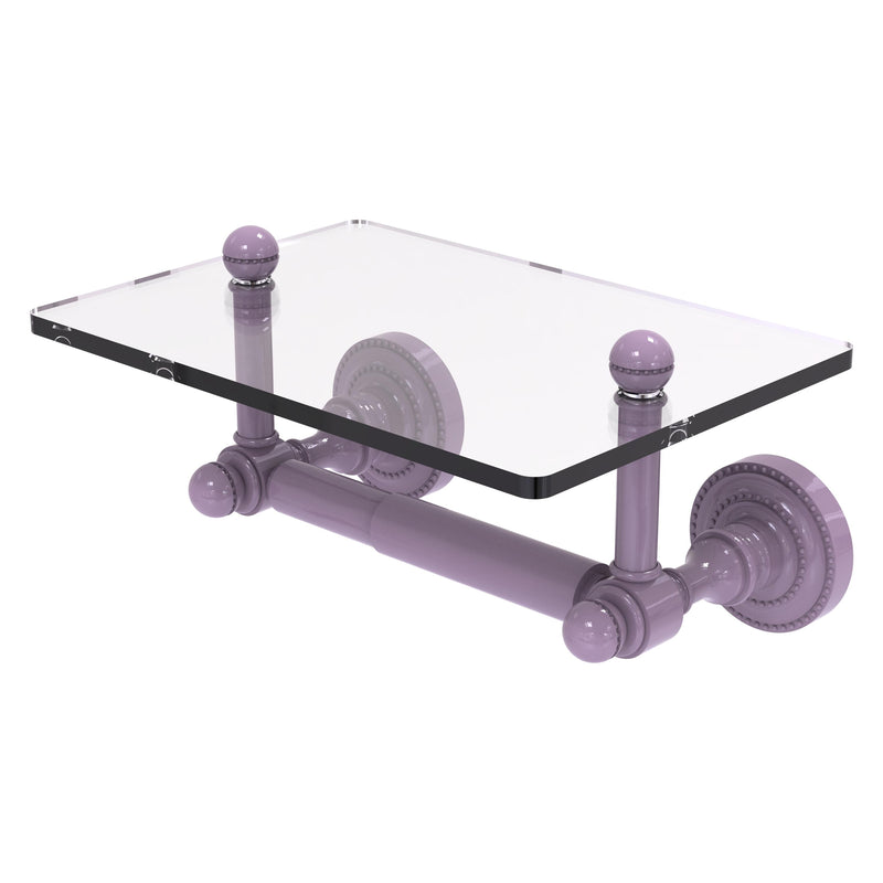 Dottingham Collection Two Post Toilet Tissue Holder with Glass Shelf