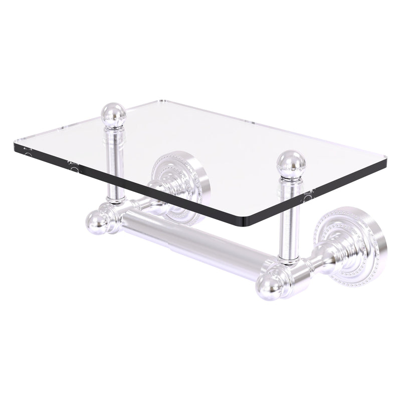 Dottingham Collection Two Post Toilet Tissue Holder with Glass Shelf