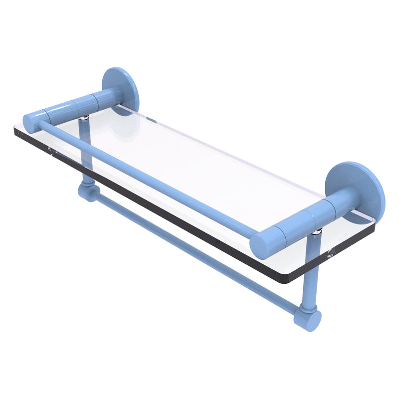 Fresno Collection Glass Shelf with Vanity Rail and Integrated Towel Bar