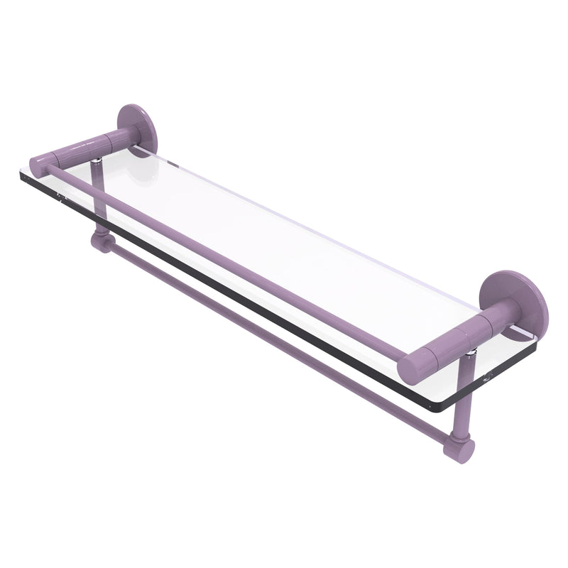 Fresno Collection Glass Shelf with Vanity Rail and Integrated Towel Bar