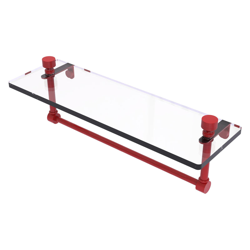 Foxtrot Collection Glass Vanity Shelf  with Integrated Towel Bar