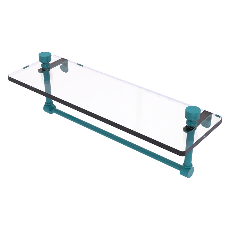 Foxtrot Collection Glass Vanity Shelf  with Integrated Towel Bar