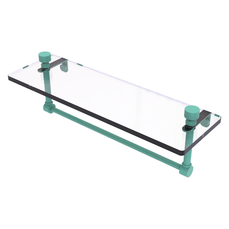 Foxtrot Collection Glass Vanity Shelf  with Integrated Towel Bar