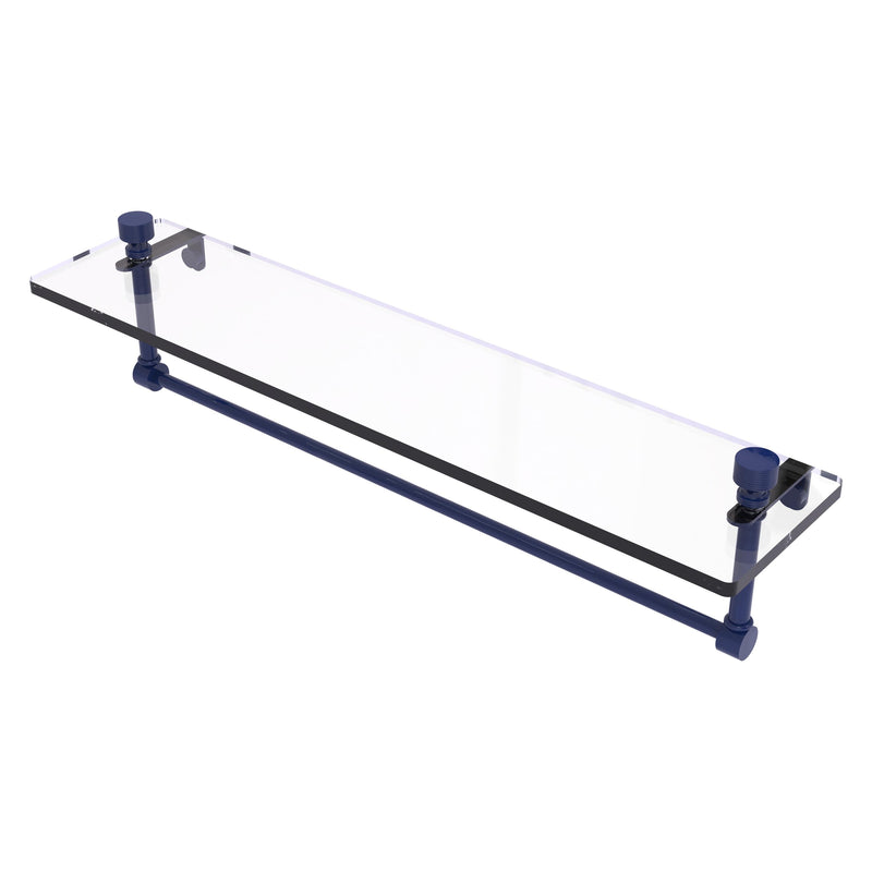 Foxtrot Collection Glass Vanity Shelf  with Integrated Towel Bar