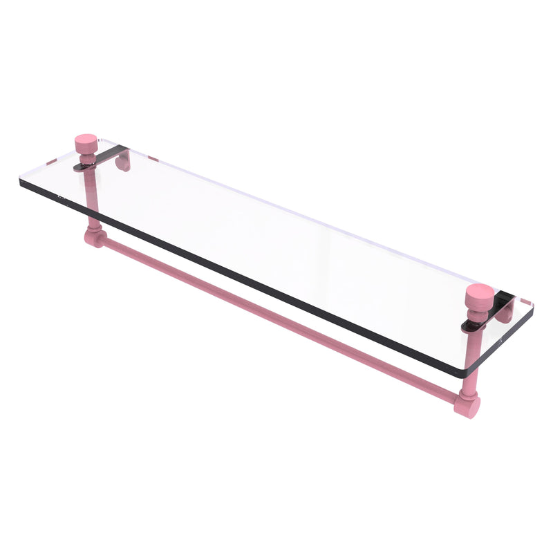 Foxtrot Collection Glass Vanity Shelf  with Integrated Towel Bar