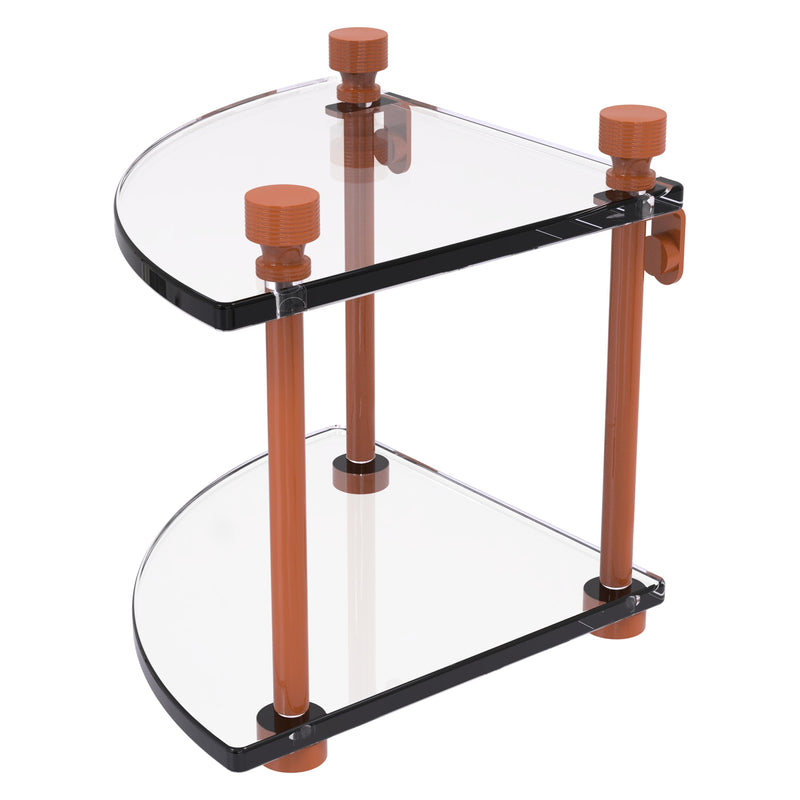 Two Tier Corner Glass Shelf