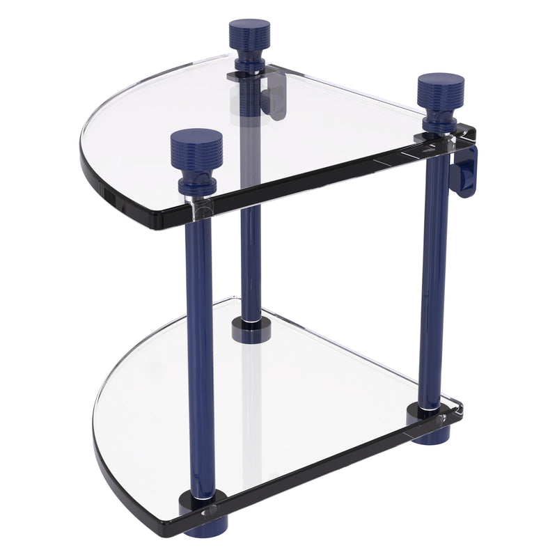 Two Tier Corner Glass Shelf