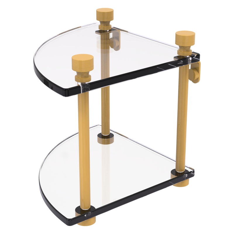 Two Tier Corner Glass Shelf