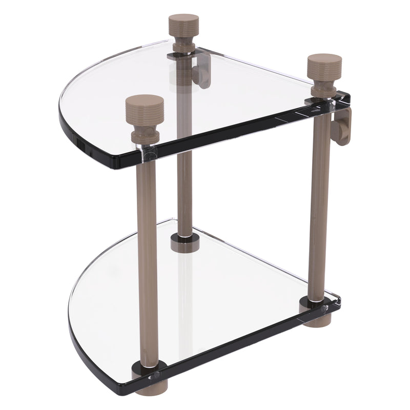 Two Tier Corner Glass Shelf