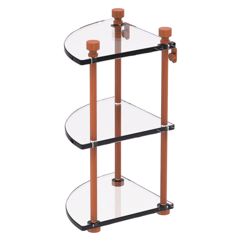 Three Tier Corner Glass Shelf