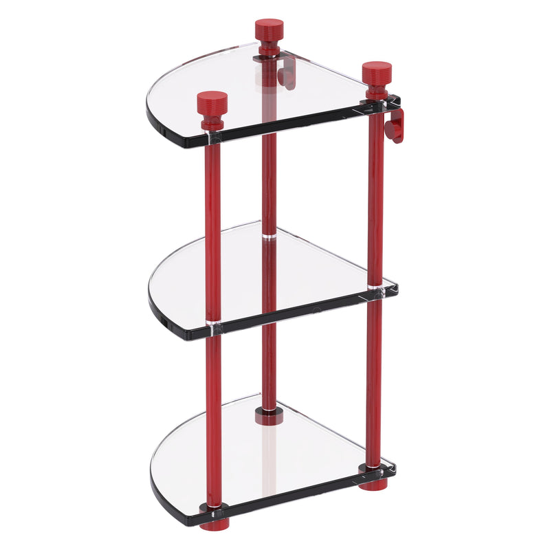 Three Tier Corner Glass Shelf