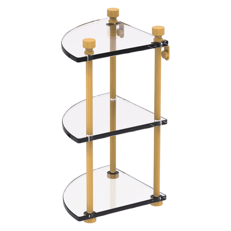 Three Tier Corner Glass Shelf