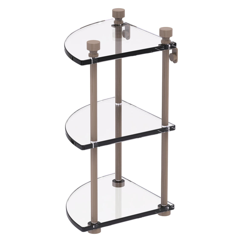 Three Tier Corner Glass Shelf