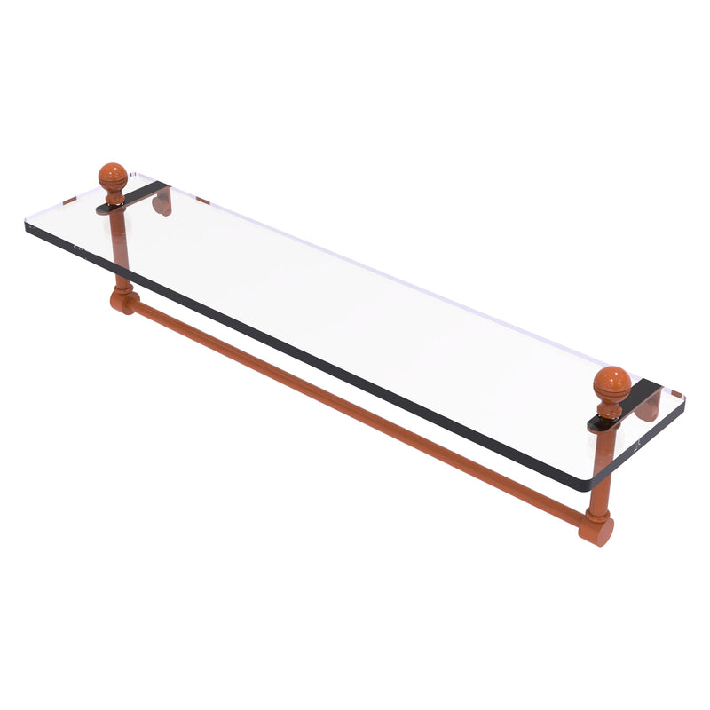 Mambo Collection Glass Vanity Shelf  with Integrated Towel Bar