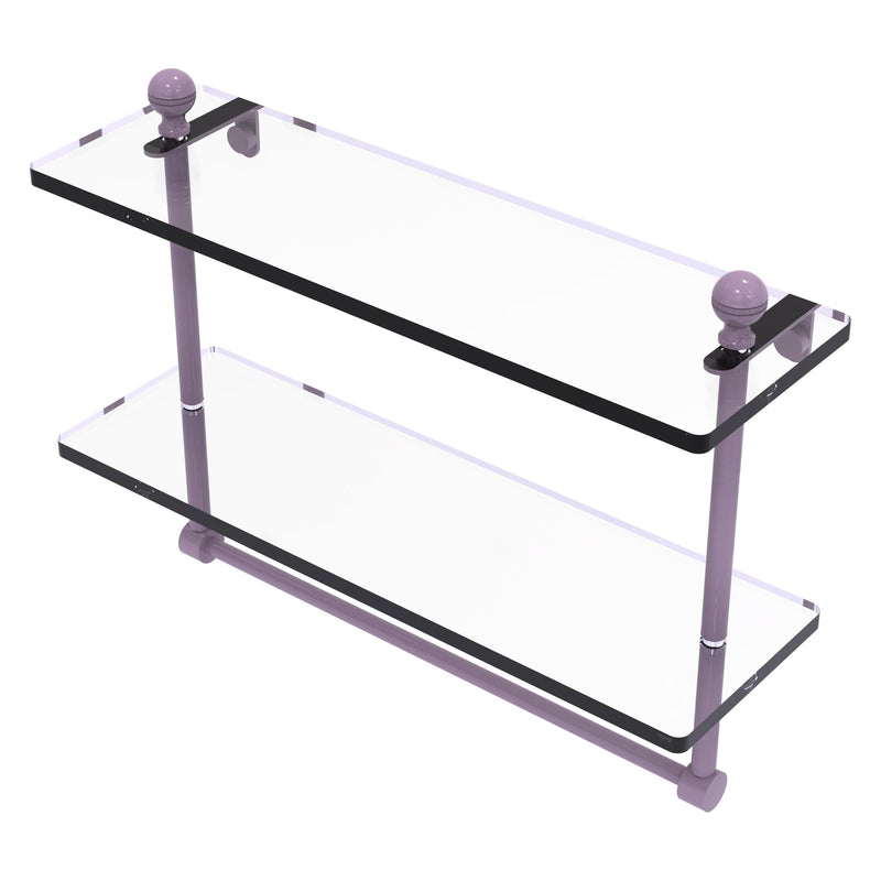 Mambo Collection Two Tiered Glass Shelf with Integrated Towel Bar