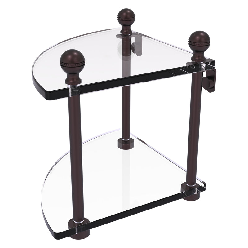 2 Tier Corner Glass Shelf