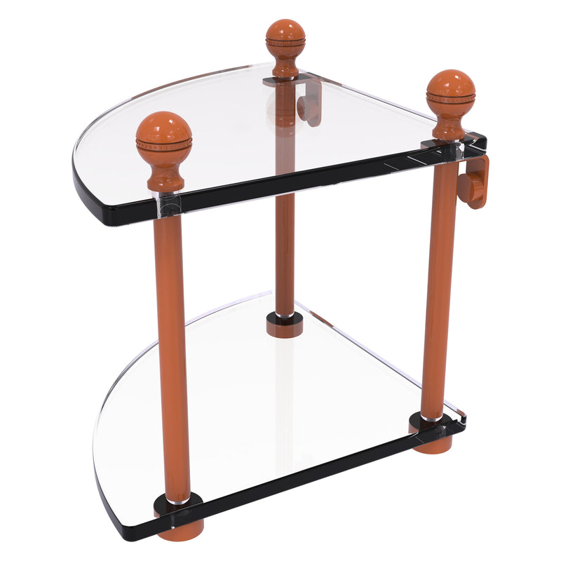 2 Tier Corner Glass Shelf