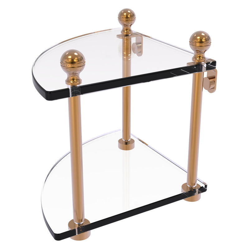 2 Tier Corner Glass Shelf