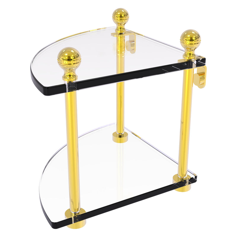 2 Tier Corner Glass Shelf