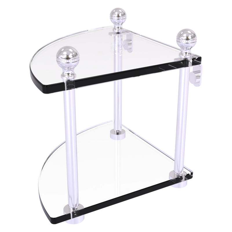 2 Tier Corner Glass Shelf