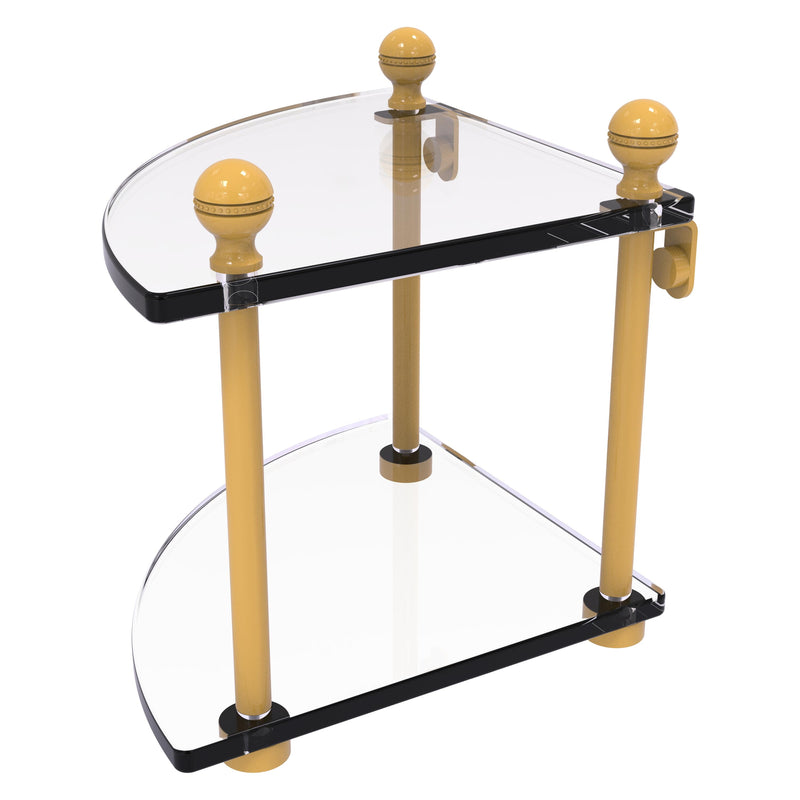 2 Tier Corner Glass Shelf