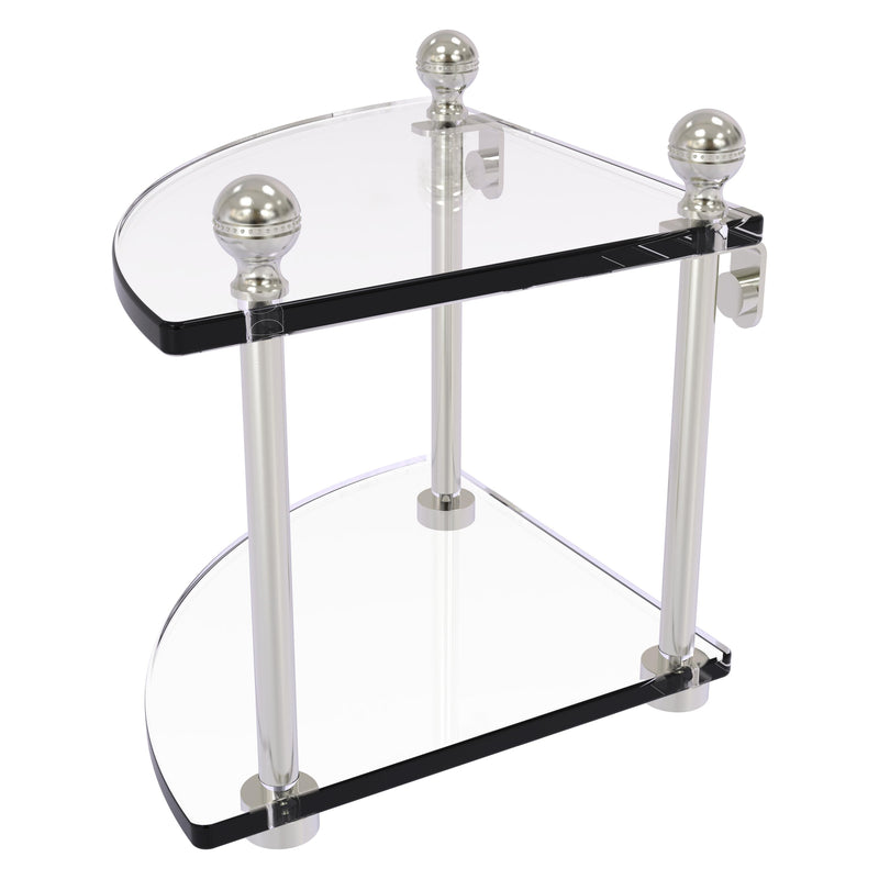 2 Tier Corner Glass Shelf