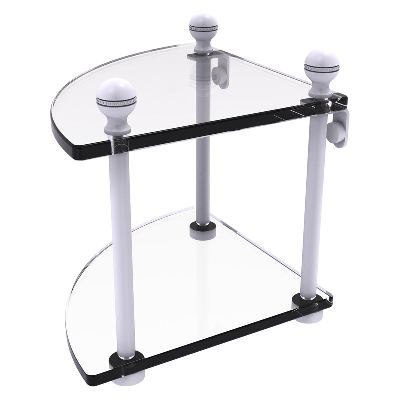 2 Tier Corner Glass Shelf