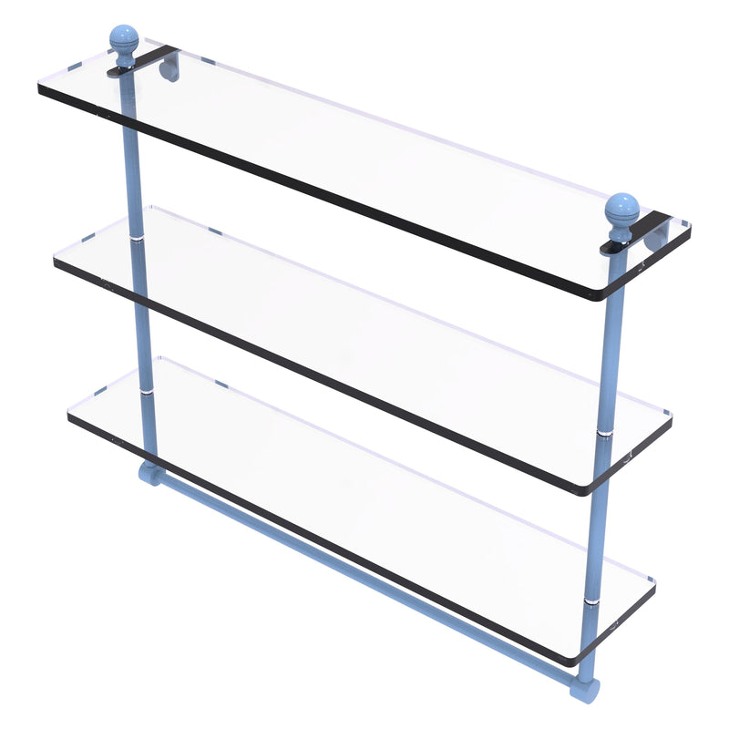 Mambo Collection Triple Tiered Glass Shelf with Integrated Towel Bar