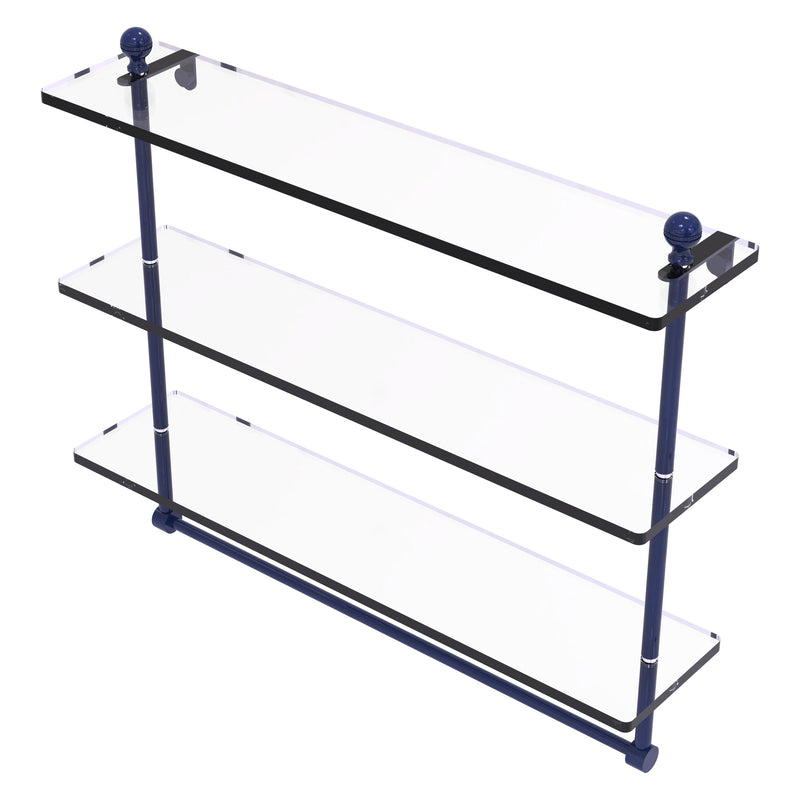 Mambo Collection Triple Tiered Glass Shelf with Integrated Towel Bar