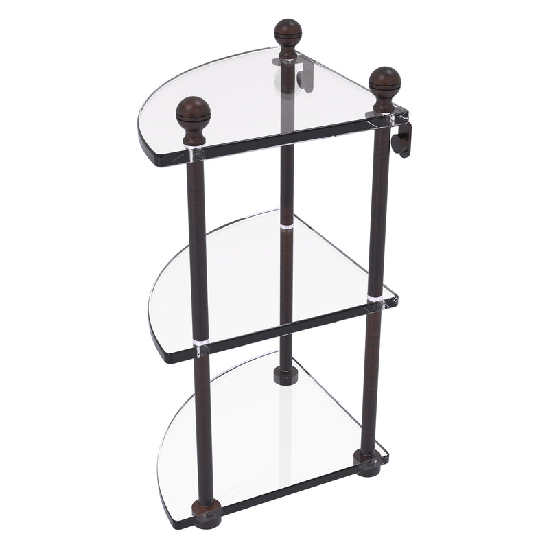 3 Tier Corner Glass Shelf