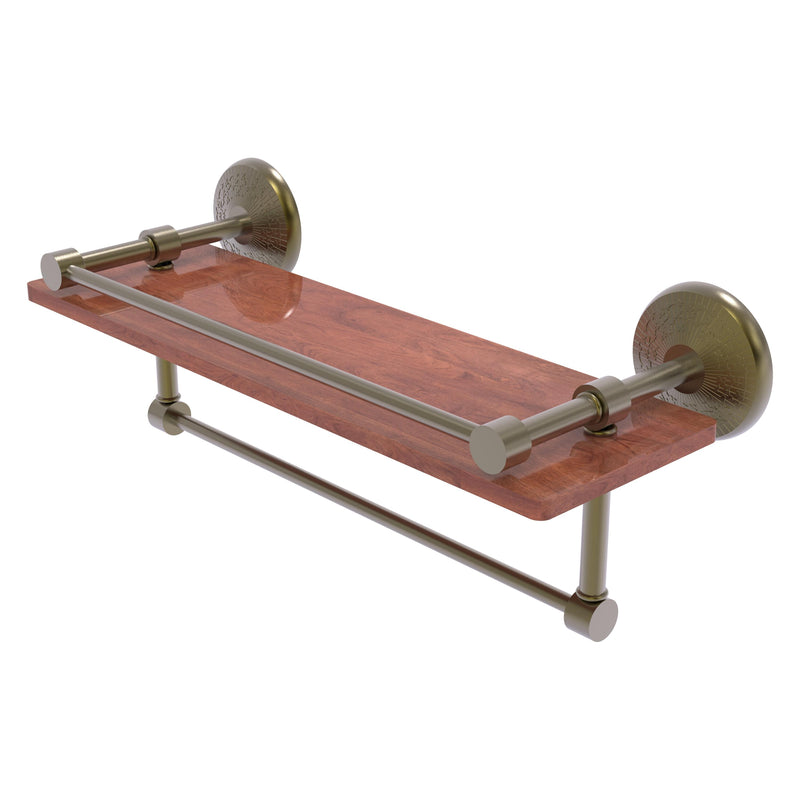 Monte Carlo Collection IPE Ironwood Shelf with Gallery Rail and Towel Bar