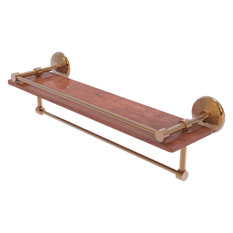 Monte Carlo Collection IPE Ironwood Shelf with Gallery Rail and Towel Bar