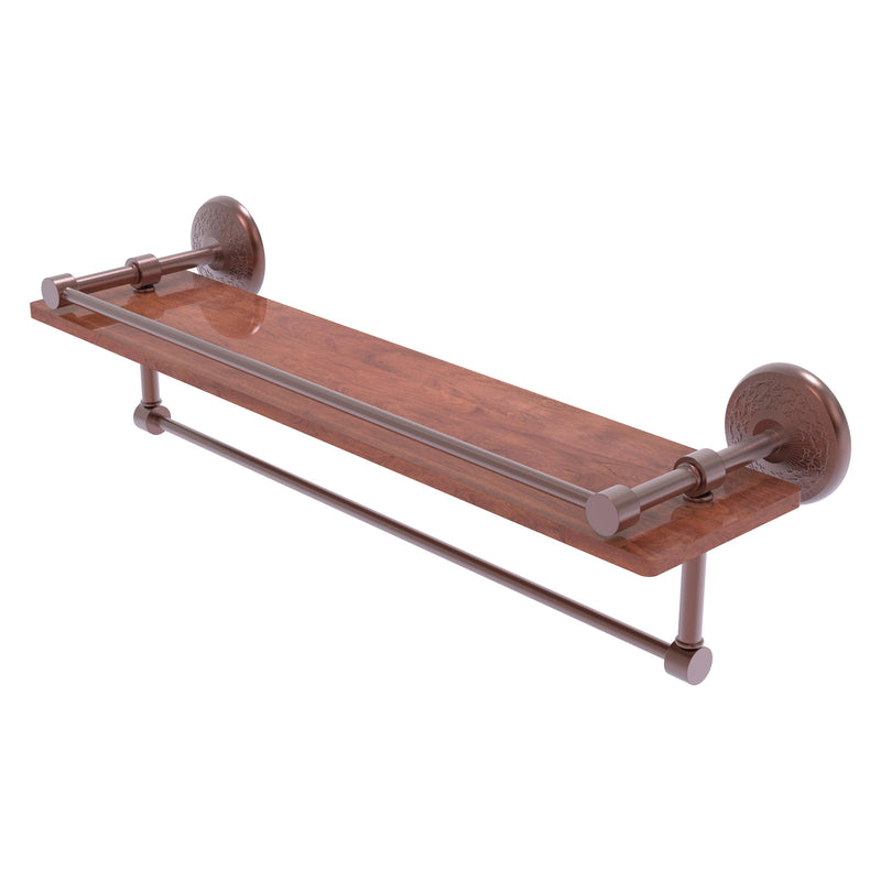 Monte Carlo Collection IPE Ironwood Shelf with Gallery Rail and Towel Bar