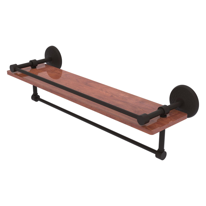 Monte Carlo Collection IPE Ironwood Shelf with Gallery Rail and Towel Bar