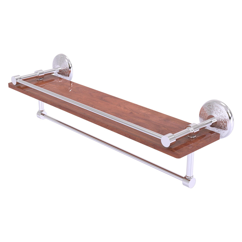 Monte Carlo Collection IPE Ironwood Shelf with Gallery Rail and Towel Bar