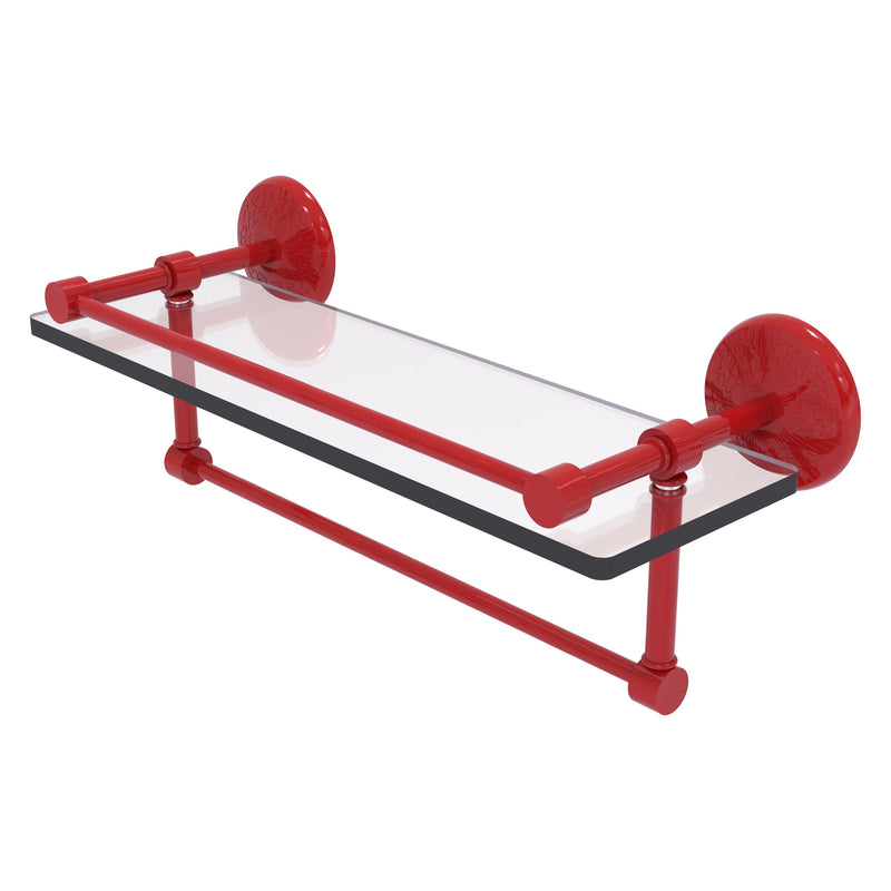 Monte Carlo Collection Gallery Rail Glass Shelf with Towel Bar