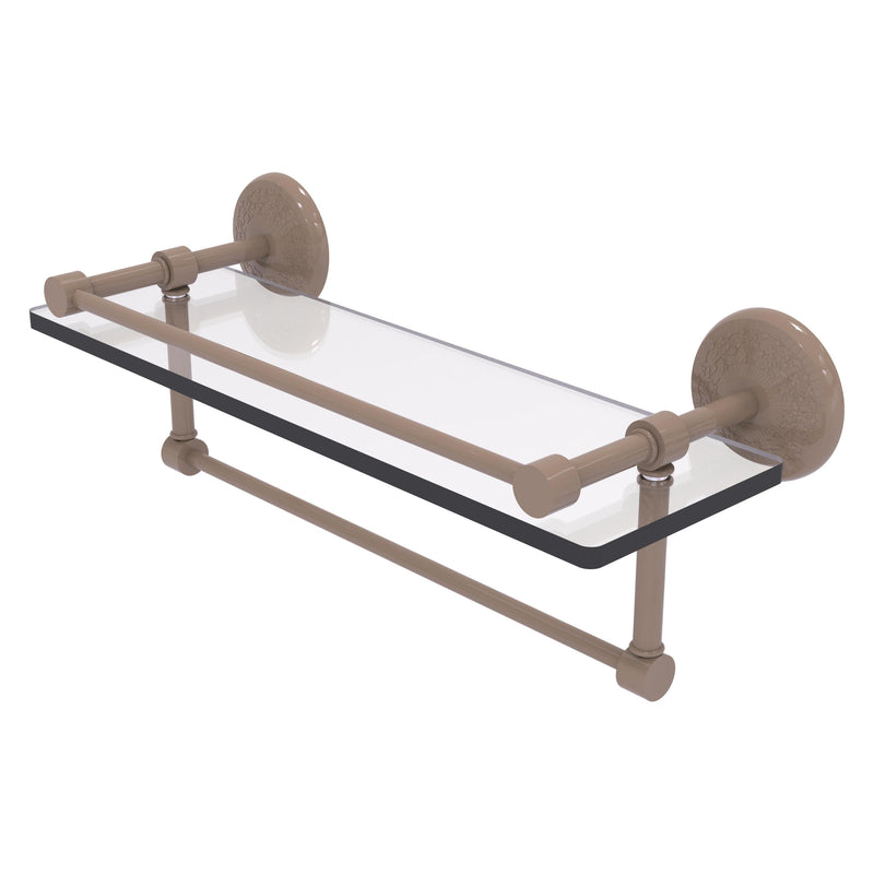 Monte Carlo Collection Gallery Rail Glass Shelf with Towel Bar