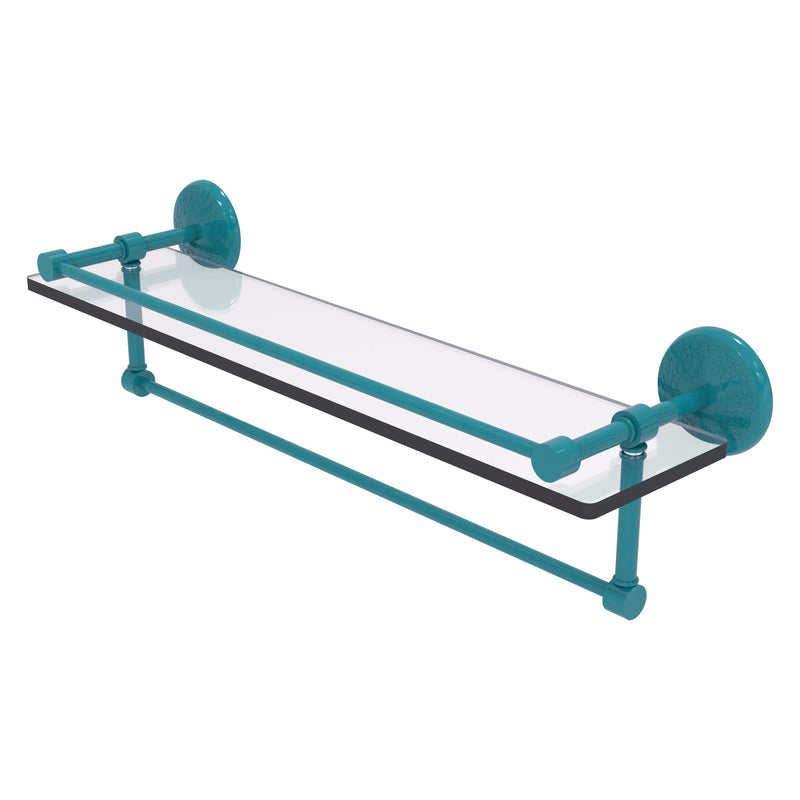 Monte Carlo Collection Gallery Rail Glass Shelf with Towel Bar