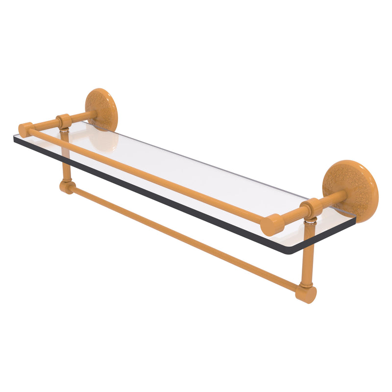 Monte Carlo Collection Gallery Rail Glass Shelf with Towel Bar