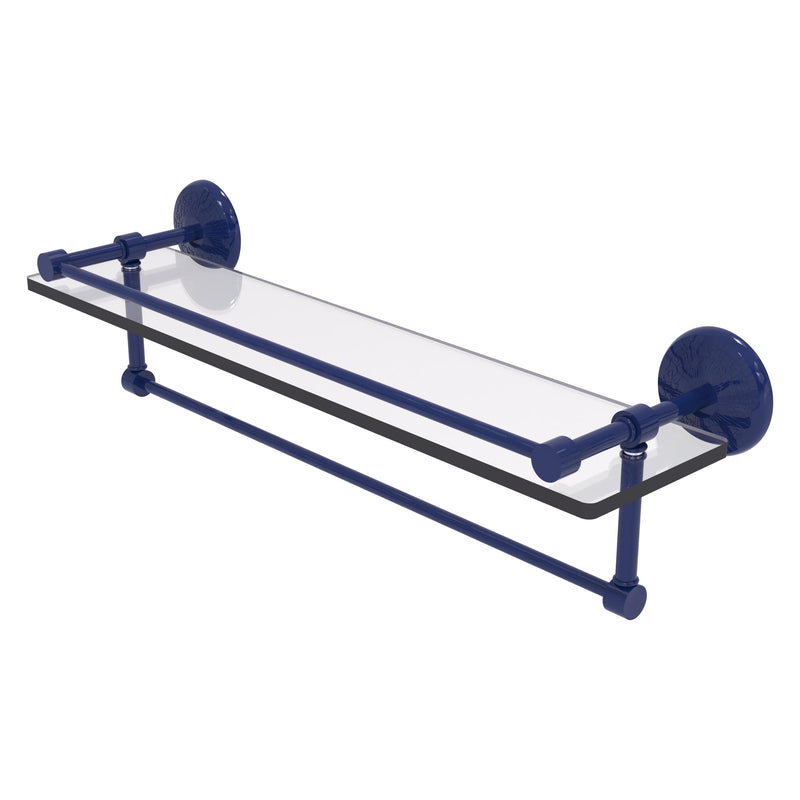 Monte Carlo Collection Gallery Rail Glass Shelf with Towel Bar