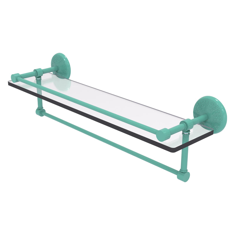 Monte Carlo Collection Gallery Rail Glass Shelf with Towel Bar