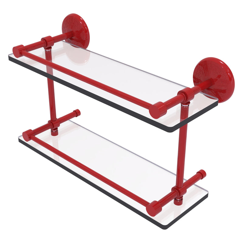 Monte Carlo Collection Double Glass Shelf with Gallery Rail