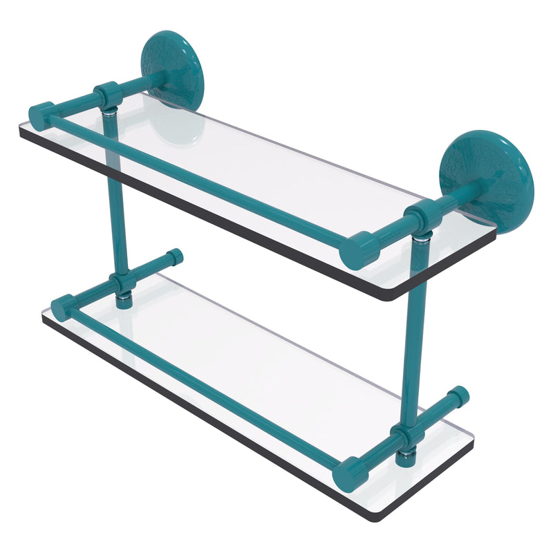 Monte Carlo Collection Double Glass Shelf with Gallery Rail