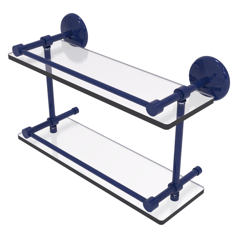 Monte Carlo Collection Double Glass Shelf with Gallery Rail