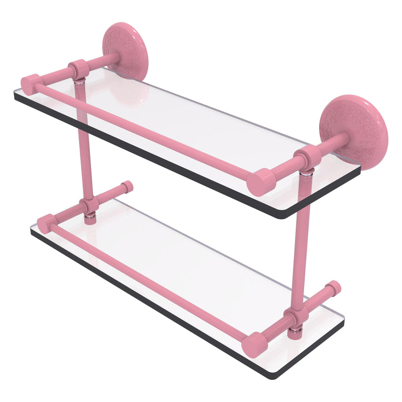 Monte Carlo Collection Double Glass Shelf with Gallery Rail