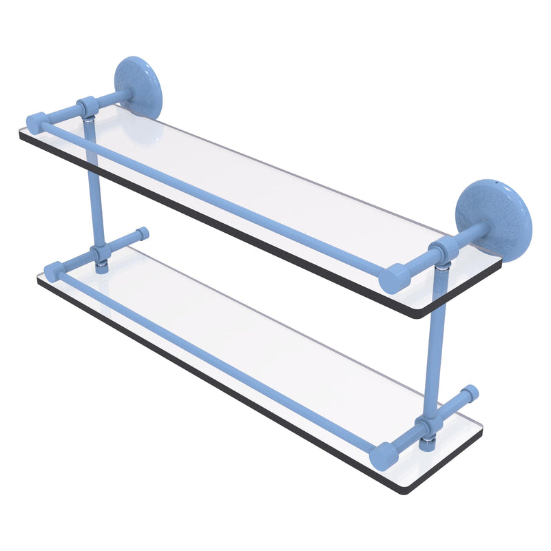 Monte Carlo Collection Double Glass Shelf with Gallery Rail